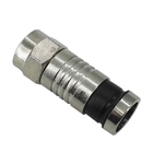 Black Ring CCTV CATV Coaxial Cable F Connector , Male Compression Adaptor