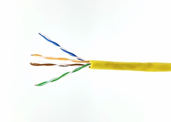 Indoor Bulk UTP CAT5E Cable Yellow PVC Twisted Wire For Networking PC Computer