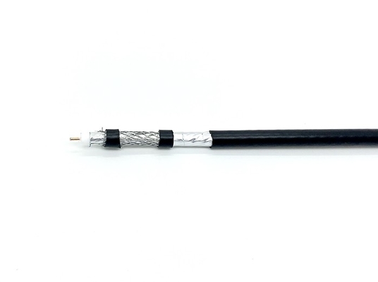 RG6U 75 Ohm Video Cable , 75 Ohm TV Cable Tril Shield Black PVC CPR Approved