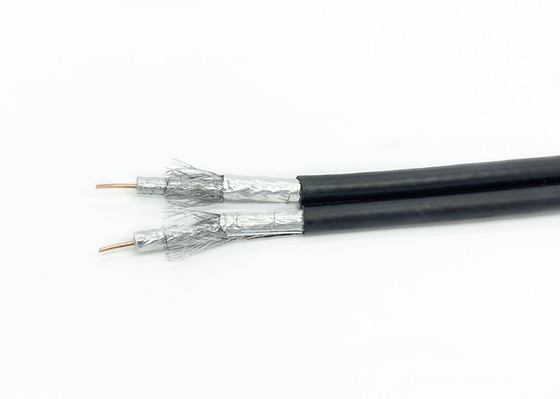 Dual RG6 Tri Shield 18AWG 75 Ohm Coaxial Cable Bulk Siamese CATV SATV Wire