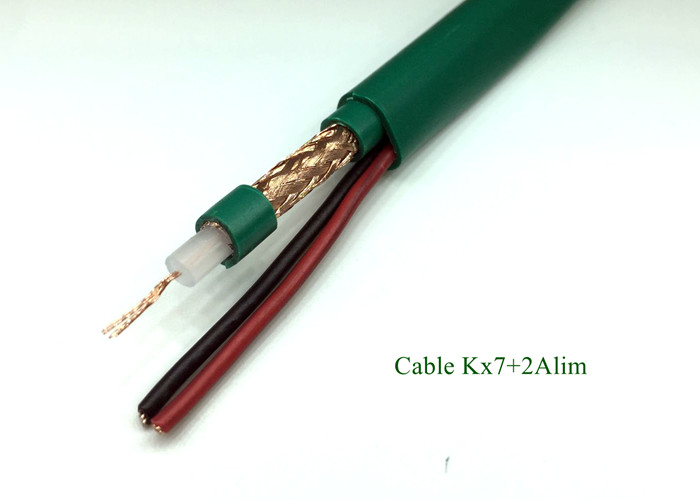 Kx7+2C RG Coaxial Cable , Siamese Coaxial Cable For CCTV 7*0.2BC Stranded Conductor
