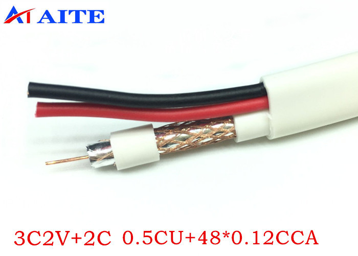 3C2V CCTV Coaxial Siamese Video Cable CCA Braid PVC Outer Jacket