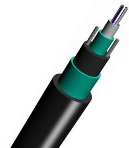 Gel - Filled Direct Burial Fiber Optic Cable , Aerial Fiber Optic Cable PE Jacket GYXTW53