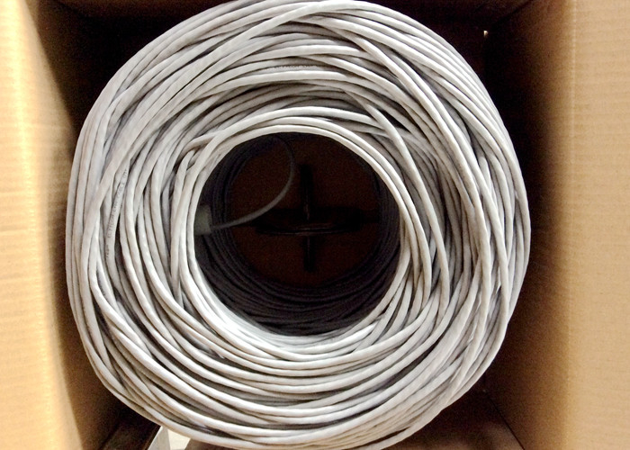 Unshielded CAT5E 2 Pairs Twisted Bulk Cat5e Cable PR02 0.5 Pure Copper Gray PVC