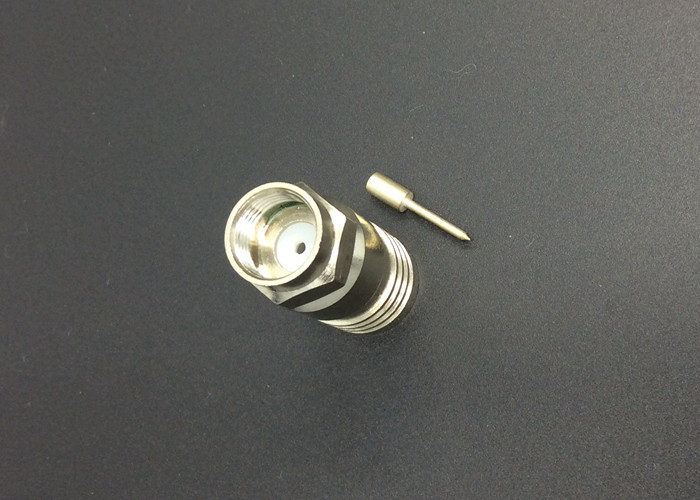 RG11 Coaxial Cable F Connector ,  Coax F Connector Crimped With Pin CATV MATV System