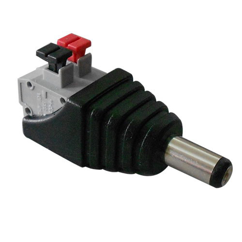 Screwless Terminals 2.1mm CCTV Power Connector , DC Power Male Connector