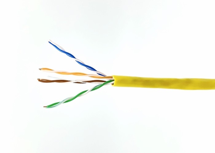 Indoor Bulk UTP CAT5E Cable Yellow PVC Twisted Wire For Networking PC Computer