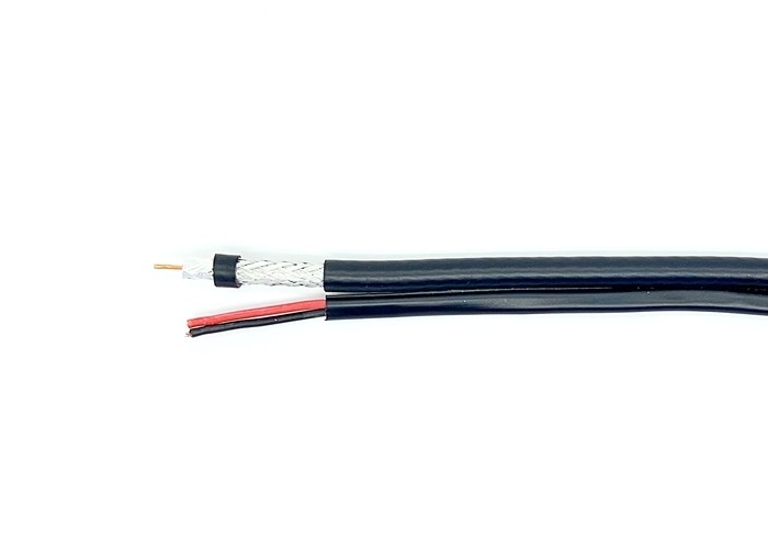 144*0.12AL Braiding USA Standard Rg6 Siamese Cable , Coaxial Cable For CCTV