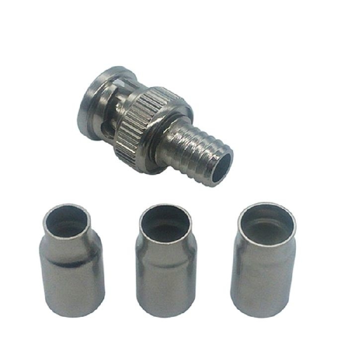 BNC Male Crimp On Style Bayonet Nut Coaxial Cable Connector For RG58/ RG59/ RG6 CCTV
