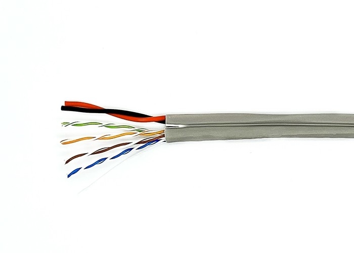 UTP CAT5E+2C 0.75mm2 4P 0.5CCA Bulk Cable Wire , Siamese Cable For CCTV