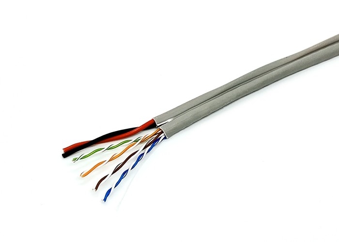 UTP CAT5E+2C 0.75mm2 4P 0.5CCA Bulk Cable Wire , Siamese Cable For CCTV