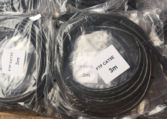 3M FTP Rj45 Patch Cable , Outdoor Cat5e Lan Cable Patch Cords PE PVC Double Sheath