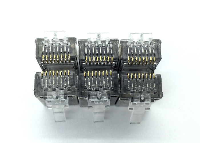 FTP 8P8C RJ45 Ethernet Connector , RJ45 Connectors For Cat6 Cable With A Hole Front