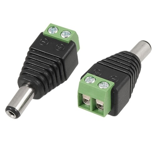 Solar System CCTV Cable Accessories RG59 2.1mm Male Power Plug With Screw Terminals