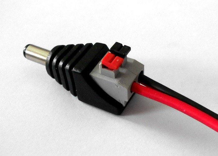Screwless Terminals 2.1mm CCTV Power Connector , DC Power Male Connector