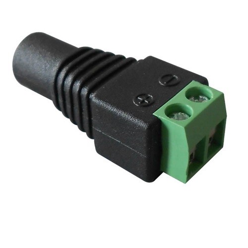 CCTV Camera Dc Female Power Connector , Female Plug Connector With Terminal Block