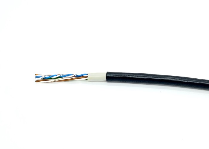 Outdoor Bulk CAT5E Cable PE+PVC Double Jakcket 4 Pair 0.5mm Copper 100Ω