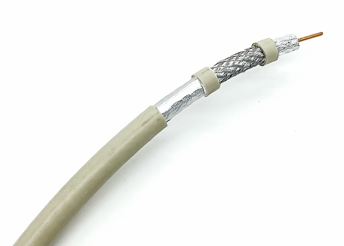 RG11U Tri Shield Standard Coax Cable Ivory PVC CATV Wire 1000 Wooden drum