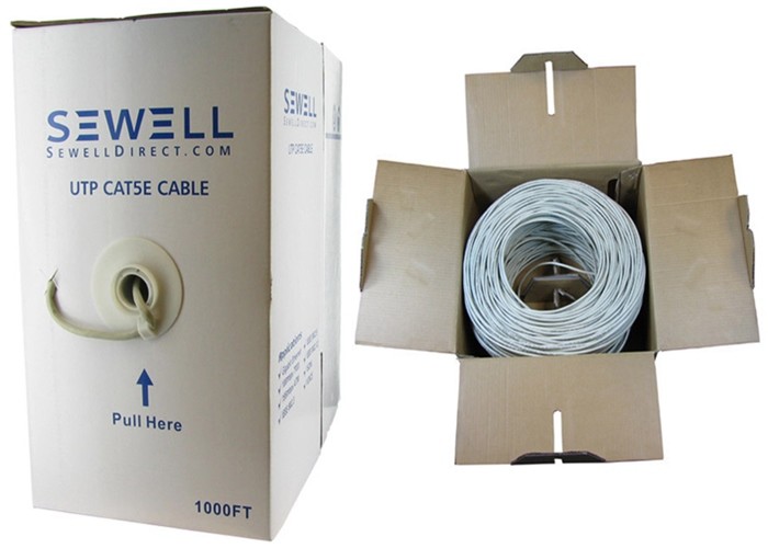 SF/UTP Bulk CAT5E Cable AL Foil AL Braiding Double Shielded PVC HDPE Insulation