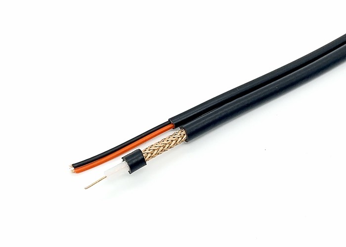 VR90P Solid PE Fig 8 Shotgun Combo Video Wire, Siamese Coax Cable For CCTV Installation