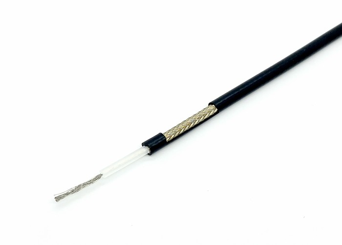 50 Ohm Black PVC RF Mini Coaxial Cable RG58A/U 19*0.18mm Bare Copper Stranded