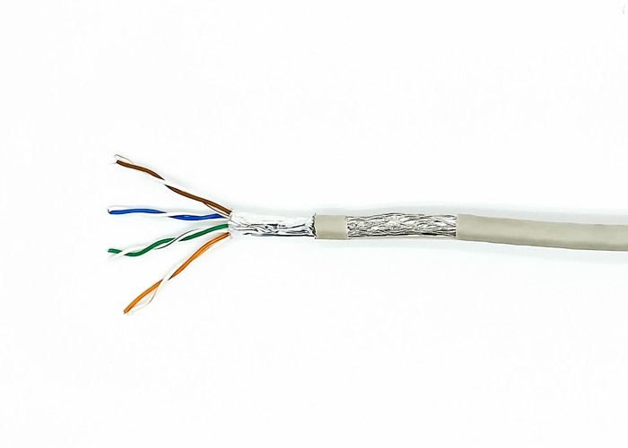 SF/UTP Bulk CAT5E Cable AL Foil AL Braiding Double Shielded PVC HDPE Insulation