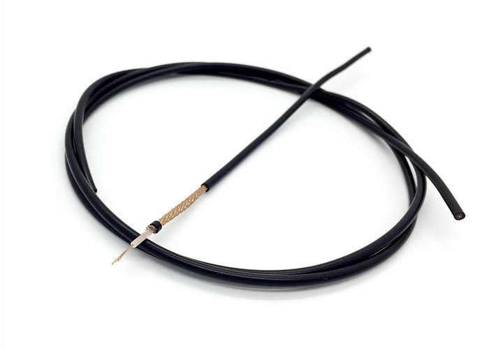 50 Ohm Black PVC RF Mini Coaxial Cable RG58A/U 19*0.18mm Bare Copper Stranded