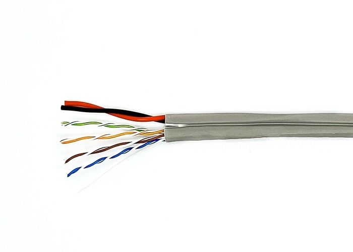 UTP CAT5E+2C 0.75mm2 4P 0.5CCA Bulk Cable Wire , Siamese Cable For CCTV