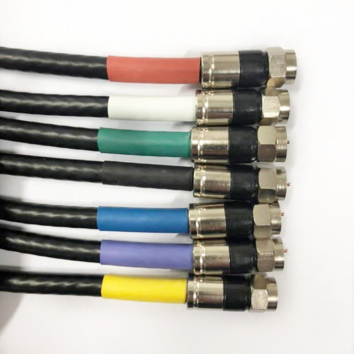 F Plug Compression RG6U Coaxial Wire Connectors , Coaxial Power Connector