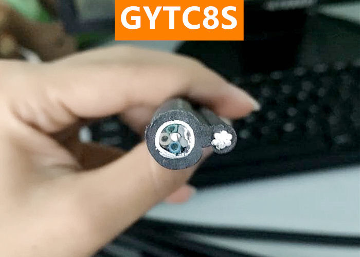 GYTC8S Figure 8 Fiber Optic Cable , With stranded Steel self supporting Aerial Cable